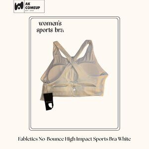 Fabletics No-Bounce High Impact Sports Bra White